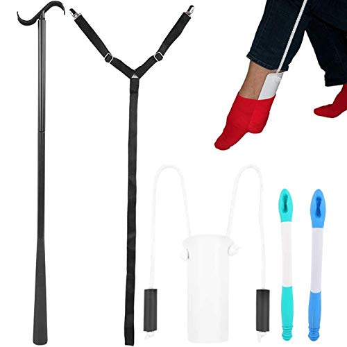Daily Living Aid Tools for Elderly, Socks Aid Tool, Toilet Aids Tool, Long Dressing Stick, Clip Pull Dressing Aid Strap, Hip Knee Replacement Kit from Dioche