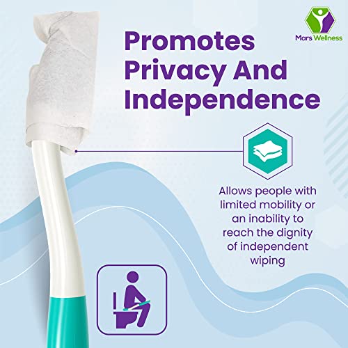 Mars Wellness Self Wipe Assist Bottom Wiping Toilet Aid Wiping Wand - Long Reach Comfort Wipe Extender - Daily Living Aid for The Disabled by Mars Wellness
