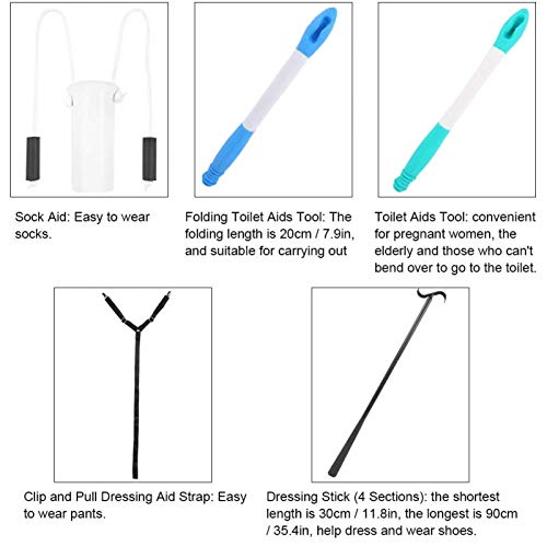 Daily Living Aid Tools for Elderly, Socks Aid Tool, Toilet Aids Tool, Long Dressing Stick, Clip Pull Dressing Aid Strap, Hip Knee Replacement Kit from Dioche