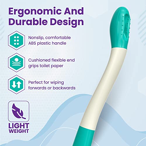 Mars Wellness Self Wipe Assist Bottom Wiping Toilet Aid Wiping Wand - Long Reach Comfort Wipe Extender - Daily Living Aid for The Disabled by Mars Wellness