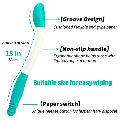 Kirimon Long Reach Comfort Toilet Wiping Aids Tools - Self Assist Bathroom Bottom Buddy Wiping Toilet Aid for Limited Mobility,Elderly, Pregnancy,Disabled, Arthritis,Shoulder or Back Pain,Surgery by Kirimon