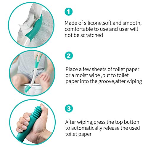 Kirimon Long Reach Comfort Toilet Wiping Aids Tools - Self Assist Bathroom Bottom Buddy Wiping Toilet Aid for Limited Mobility,Elderly, Pregnancy,Disabled, Arthritis,Shoulder or Back Pain,Surgery by Kirimon