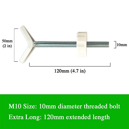 Baby Gate Guru Extra Long M10 (10mm) Stair Banister Adapter Y-Spindle Rods 2 Pack for Pressure Mounted Baby and Pet Safety Gates (10mm, White) from Baby Gate Guru