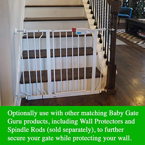 Baby Gate Guru Extra Long M10 (10mm) Stair Banister Adapter Y-Spindle Rods 2 Pack for Pressure Mounted Baby and Pet Safety Gates (10mm, White) from Baby Gate Guru