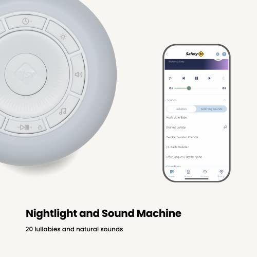 Safety 1st Connected Smart Soother â Light & Sound Machine, Night Light, Includes 20 Classic lullabies and Soothing Sounds, Timer, Wi-Fi and Button Controlled, iOS and Android Compatible from Dorel Juvenile Group-CA