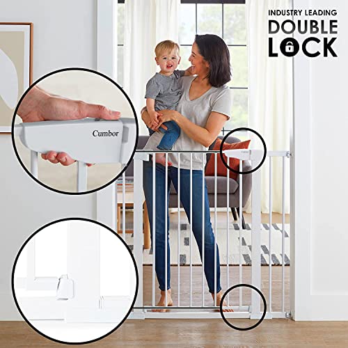 Cumbor 36" Extra Tall Baby Gate for Dogs and Kids with Wide 2-Way Door, 29.7"-40.6" Width, and Auto Close Personal Safety for Babies and Pets, Fits Doorways, Stairs, and Entryways by Cumbor