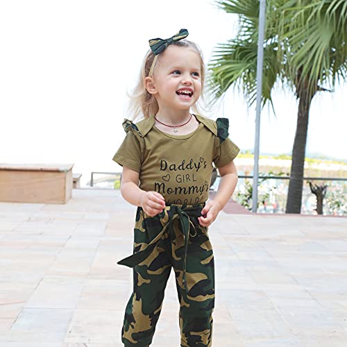 Renotemy Infant Baby Girl Summer Clothes Newborn Outfits Romper Little Sassy Pants Sets Baby Girl Clothes 0-3 Months Green from 