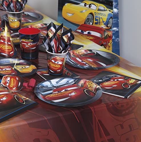 Disney Cars Party Supplies and Decorations for Birthday, Serves 16 Guests, Perfect for Girls and Boys, Easy Setup and Takedown with Table Cover, Plates, Napkins & More from Unique