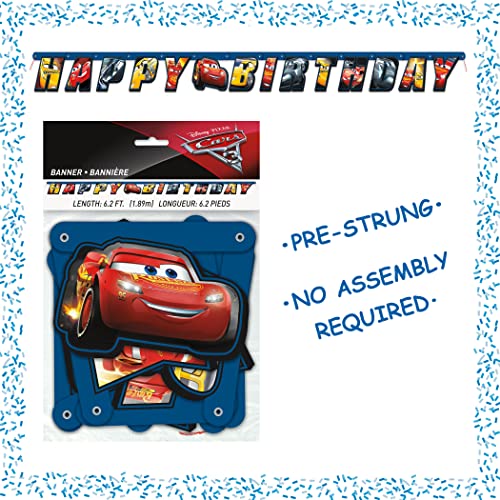 Disney Cars Party Supplies and Decorations for Birthday, Serves 16 Guests, Perfect for Girls and Boys, Easy Setup and Takedown with Table Cover, Plates, Napkins & More from Unique