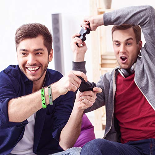 24 Pieces Pixelated Miner Crafting Style Character Wristband Bracelets Silicone Wristbands, Pixelated Theme Bracelet Designs for Mining Themed or Crafting Style Party Supplies (24 Pieces, Style 1) by Jovitec