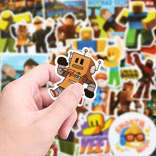 Robot Blocks Party Supplies,90 pcs Sandbox theme Party Favors for Kids include 10 Pins,10 Keychains,10 Silicone Wristbands,10 Finger Lights and 50 Stickers-Best for Fill Up the Birthday Gift Bags from NITELUO