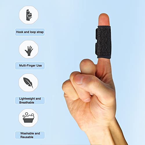 VHOPMORE Finger Splint Finger Sleeves Protectors, Adjustable Trigger Finger Splints Thumb Splint Brace for Finger Support Compression Finger Tape for Relieving Joint Pain Sport Injury - L ï¼for adultï¼ by VHOPMORE