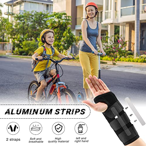 2 Pcs Wrist Brace for Kids Youth Carpal Tunnel Black Splints Wrist Brace Night Support with Adjustable Compression Straps for Children Sports Sleep (Age 8-12) from Konohan