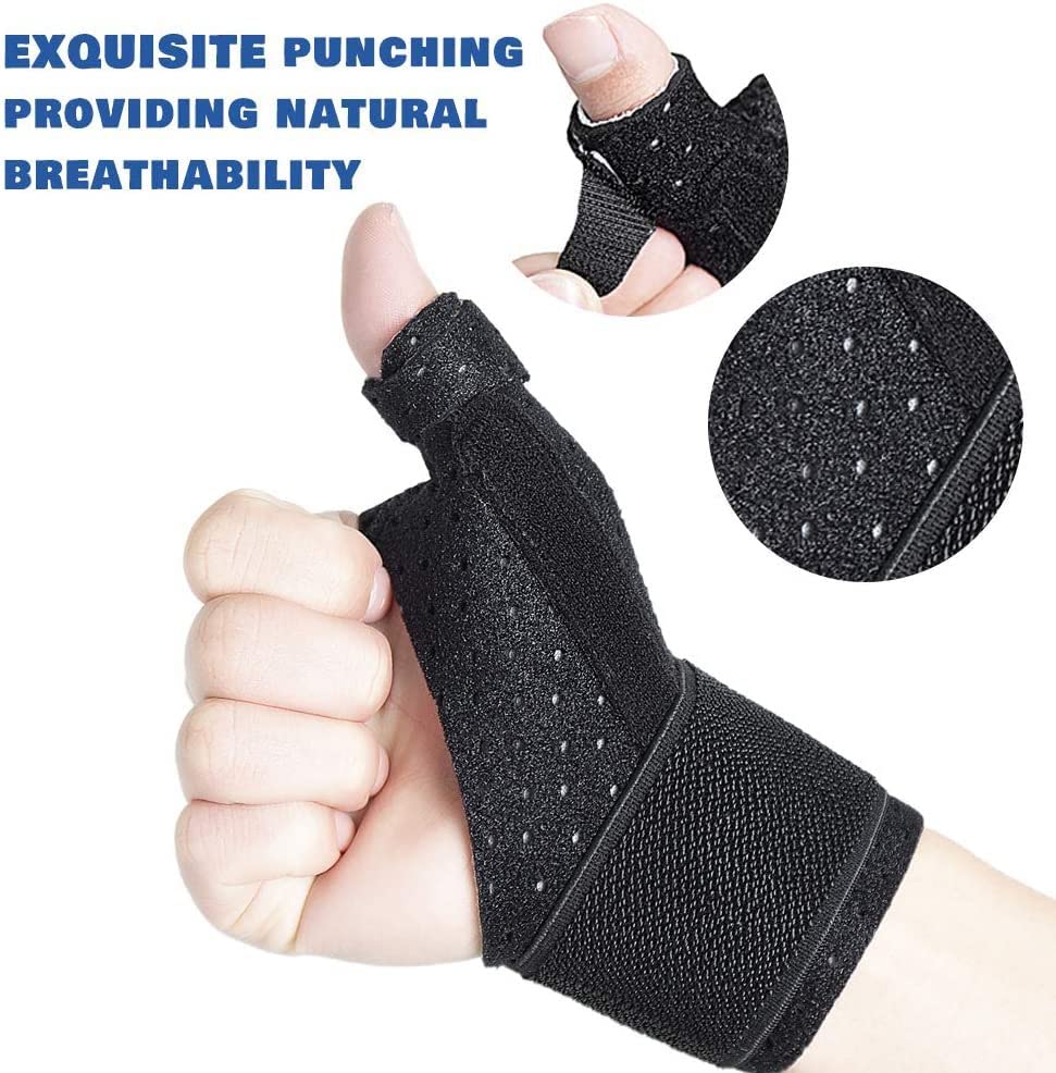 Reversible Thumb & Wrist Stabilizer Splint Brace for Trigger Finger, Pain Relief, Arthritis, Tendonitis, BlackBerry Thumb, Sprained - Light Weight, Breathable from Kmtooon