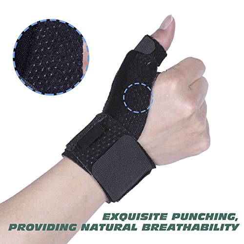 Reversible Thumb & Wrist Stabilizer Splint Brace for Trigger Finger, Pain Relief, Arthritis, Tendonitis, BlackBerry Thumb, Sprained - Light Weight, Breathable from Kmtooon