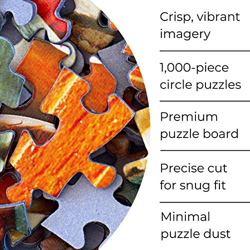 Blue Kazoo Earth Jigsaw Puzzle, 1000 Piece, Large Round Art Puzzle for Adults, Unique & Premium Quality by BlueKazoo