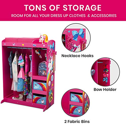 JoJo Siwa Dress & Play Boutique - Pretend Play Costume Storage Closet/Wardrobe for Kids with Mirror & Shelves by Delta Children by Delta Children