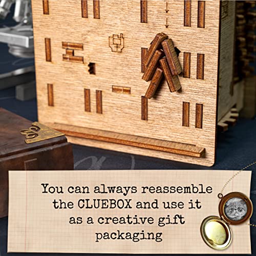 Cluebox - 60 min Escape Room in a Box. SchrÃ¶dingers Cat. Wooden Brain Teaser 3D Puzzle. Box logic game. Gift box. Questbox from selon