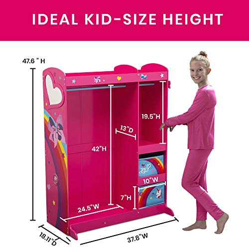 JoJo Siwa Dress & Play Boutique - Pretend Play Costume Storage Closet/Wardrobe for Kids with Mirror & Shelves by Delta Children by Delta Children