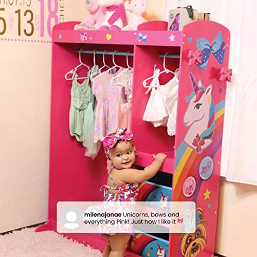JoJo Siwa Dress & Play Boutique - Pretend Play Costume Storage Closet/Wardrobe for Kids with Mirror & Shelves by Delta Children by Delta Children