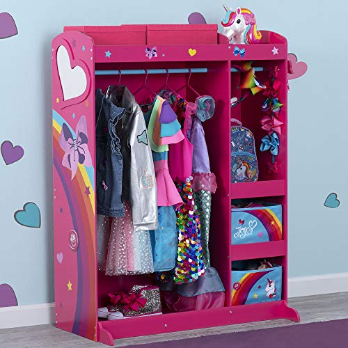 JoJo Siwa Dress & Play Boutique - Pretend Play Costume Storage Closet/Wardrobe for Kids with Mirror & Shelves by Delta Children by Delta Children