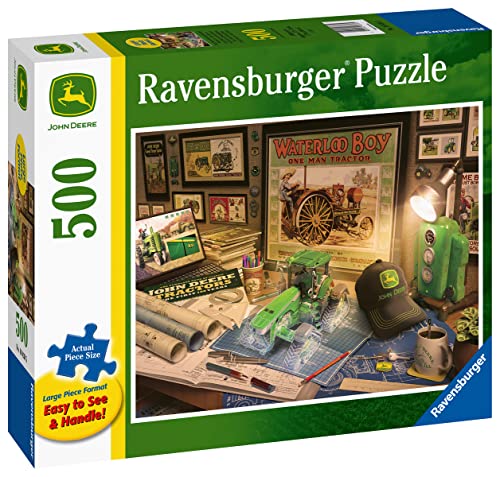 Ravensburger John Deere Work Desk 500 Pieces Large Format Jigsaw Puzzle for Adults - 16838 - Every Piece is Unique, Softclick Technology Means Pieces Fit Together from Ravensburger