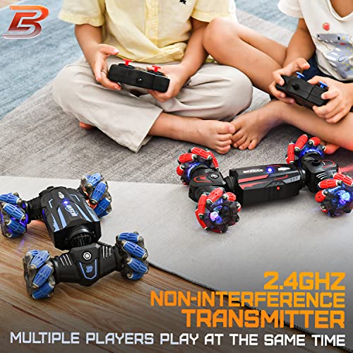BEZGAR TD161 RC Car Stunt Car 4WD 2.4GHz Offroad Rc Truck Remote Control Car-Double Sided 360Â° Rotating,LED Light,Music ï¼Tail Spray,40mins Playing,Gift Toy 6 7 8 9 10 11 12 Year Old Boys Girls Kids from BEZGAR