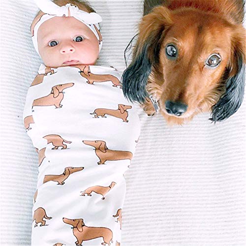 Doxie Swaddle Sack for Newborn, Dachshund Cocoon, Weiner Dog Swaddle with Headband, Boy Sleep Sack, Baby Boy Cocoon Swaddle, Cocoon Sack, Newborn Hospital Photos by SHUCHE
