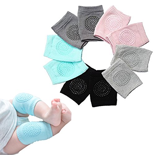 Baby Crawling Anti-Slip Knee, Unisex Baby Toddlers Kneepads 5 Pairs from BOSONER
