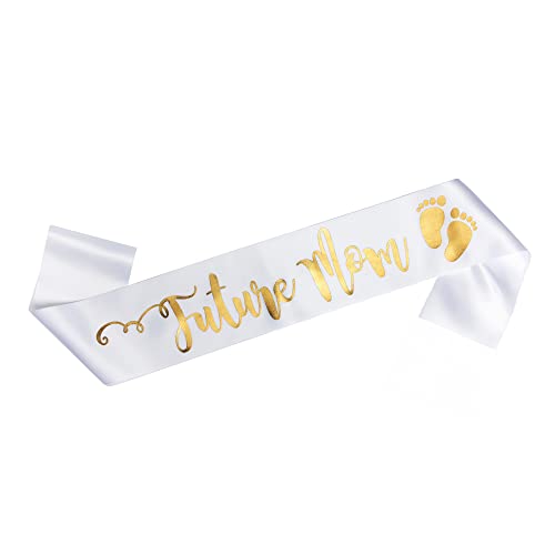 White sash for a Future Mom - Perfect for a Baby Shower Party (Future Mom) by Olilly
