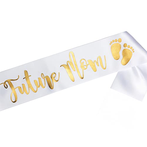 White sash for a Future Mom - Perfect for a Baby Shower Party (Future Mom) by Olilly