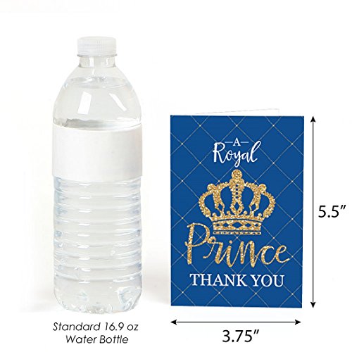Royal Prince Charming - Baby Shower or Birthday Party Thank You Cards (8 count) by Big Dot of Happiness, LLC