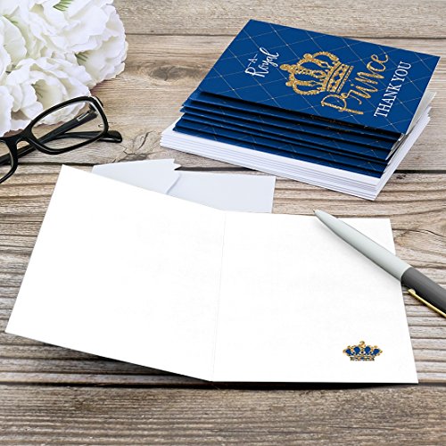 Royal Prince Charming - Baby Shower or Birthday Party Thank You Cards (8 count) by Big Dot of Happiness, LLC