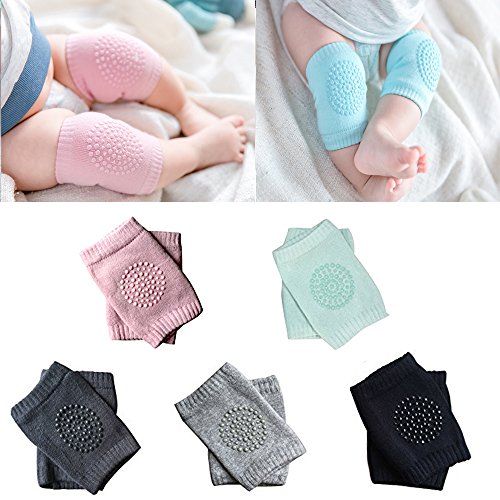 Baby Crawling Anti-Slip Knee, Unisex Baby Toddlers Kneepads 5 Pairs from BOSONER