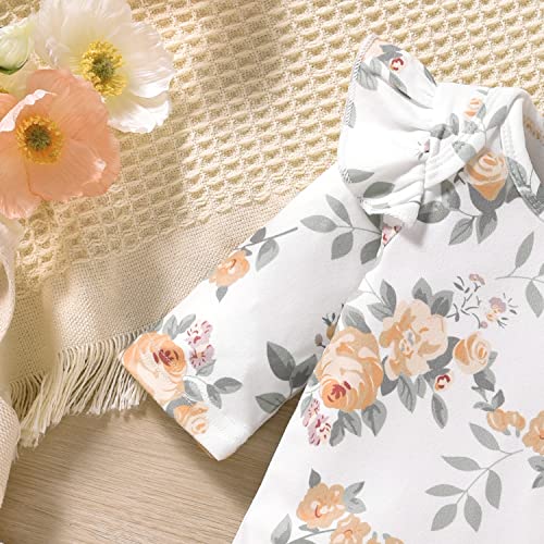 Preemie Baby Girls Clothes Premature Floral Long Sleeve Striped Fall Winter Spring Outfit Yellow from 