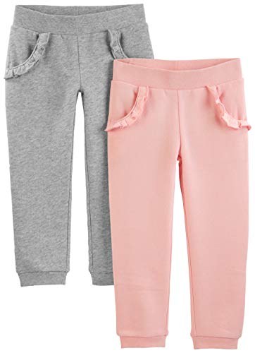 Simple Joys by Carter's Toddler Girls' Pull-On Fleece Pants, Pack of 2, Grey/Pink, 5T from Carter's Simple Joys - Private Label