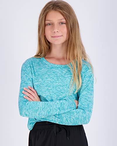 4 Pack: Girls Long Sleeve Active Quick Dry Fit Crew Neck T-Shirt Active Athletic Tops Essentials Soccer Sports Yoga Gym Shirts Young Teen Chica's Tees Sleep Zebra Summer Clothes- Set 6, M (10-12) from 