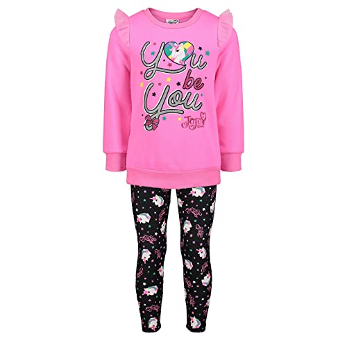JoJo Siwa Little Girls Fleece Sweatshirt & Ruffle Leggings Pink 5 by H.I.S. International