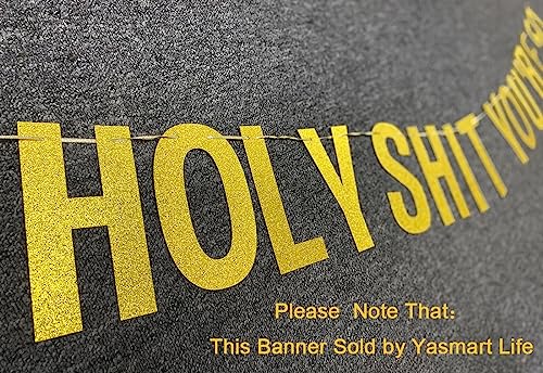 50th Birthday Decorations Banner for Women Men Gold Glitter Birthday Party Decor Sign Funny 50th Bday Party Supplies Holy Shit You're 50 Birthday Banner Party Decoration from Yasmart Life