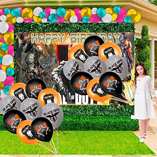 Vedio Game Call Duty Party Supplies Birthday Decorations Plates Balloons Banner Cake Toppers Plastic Cutlery Disposable Knives Forks Set Decorations Decor by caoshou