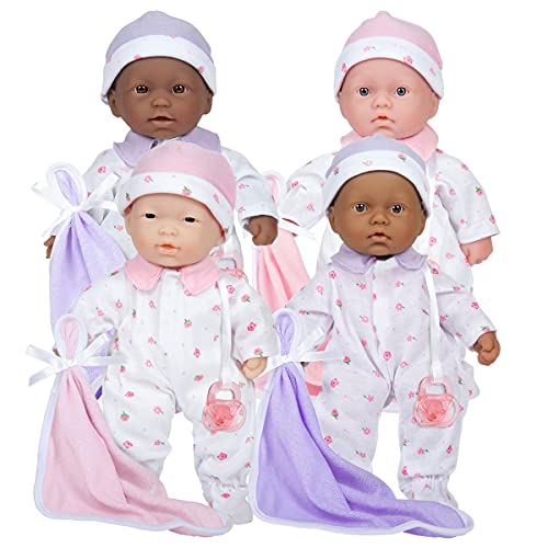 JC Toys 11" Lots to Love Babies with Different Skin Tones - Set of 4 by JC Toys