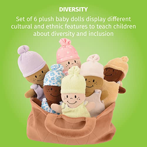 Basket of Babies Creative Minds Plush Dolls, Soft Baby Dolls Set, 6 Piece Set for All Ages from US Toy & Constuctive Playthings