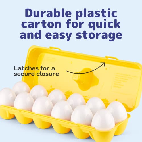 Prextex My First Find and Match Easter Matching Eggs with Yellow Eggs Holder - STEM Toys Educational Toy for Kids and Toddlers to Learn About Shapes and Colors Easter Gift by Prextex