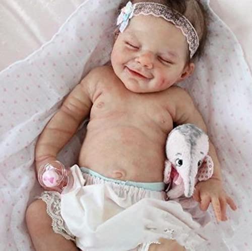 Uvvyui Reborn Sleeping Baby Dolls - Lifelike 18 Inch Baby Dolls Girl, Realistic Newborn Baby Dolls, Reborn Baby Dolls Girl, Full Body Soft Vinyl Real Life Baby Dolls Gift for Kids Girls 3+ Year Old from Uvvyui