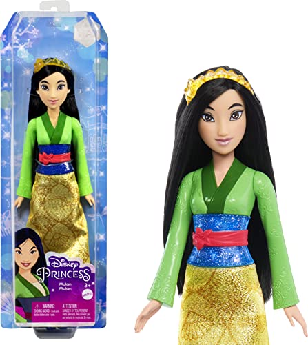 Disney Princess Dolls, New for 2023, Mulan Posable Fashion Doll with Sparkling Clothing and Accessories, Disney Movie Toys by Mattel