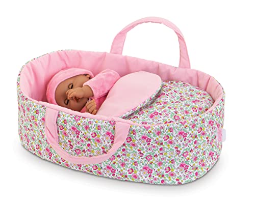 Corolle Baby Doll Carry Bed - Floral Print Design with Reversible Blanket, fits 12" Baby Dolls from Corolle
