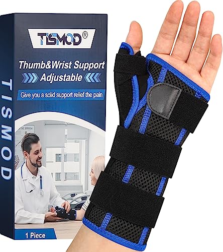 Wrist Brace with Thumb Spica Splint - Adjustable Thumb Wrist Support for Arthritis, Sprains, Tendonitis, Ligament Injury, Carpal Tunnel, De Quervain's Tenosynovitis and Sports Protection fit Women & Men (Left Hand) by TISMOD