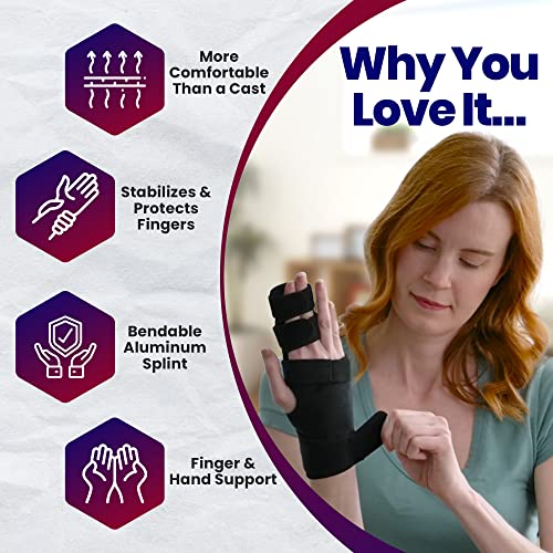 Trigger Finger Splint Finger Brace â Supports Two or Three Fingers. Help Broken Fingers Hand Contractures, Arthritis, Tendonitis, Mallet Fingers or Hand Splint for Metacarpal Fractures (Right - S/Med) by Armstrong Amerika