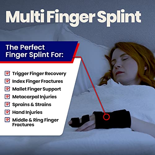 Trigger Finger Splint Finger Brace â Supports Two or Three Fingers. Help Broken Fingers Hand Contractures, Arthritis, Tendonitis, Mallet Fingers or Hand Splint for Metacarpal Fractures (Right - S/Med) by Armstrong Amerika