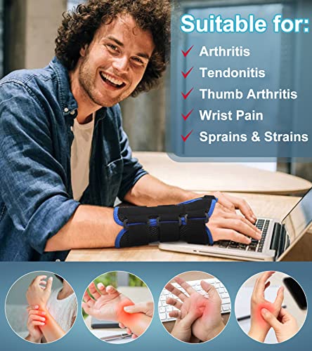 Wrist Brace with Thumb Spica Splint - Adjustable Thumb Wrist Support for Arthritis, Sprains, Tendonitis, Ligament Injury, Carpal Tunnel, De Quervain's Tenosynovitis and Sports Protection fit Women & Men (Left Hand) by TISMOD